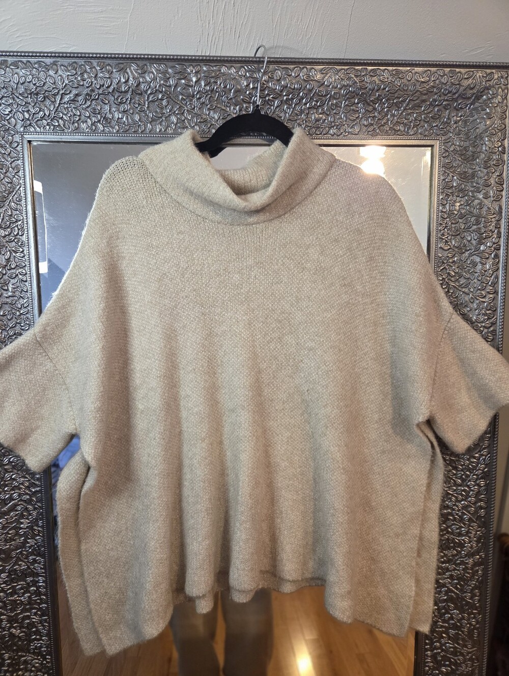 G.I.L.I. (Got It Love It) Mock Neck Pop-Over Sweater. Soft Fawn. Fits Xs-Large.